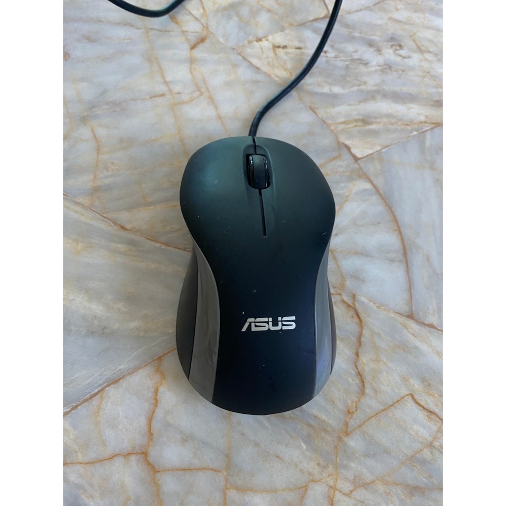 ASUS MOEWUO Wired Optical USB Mouse Black Grey 3 Button Scroll Wheel